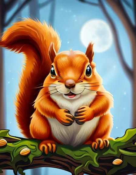 A rather chubby little squirrel has eaten one too many nuts