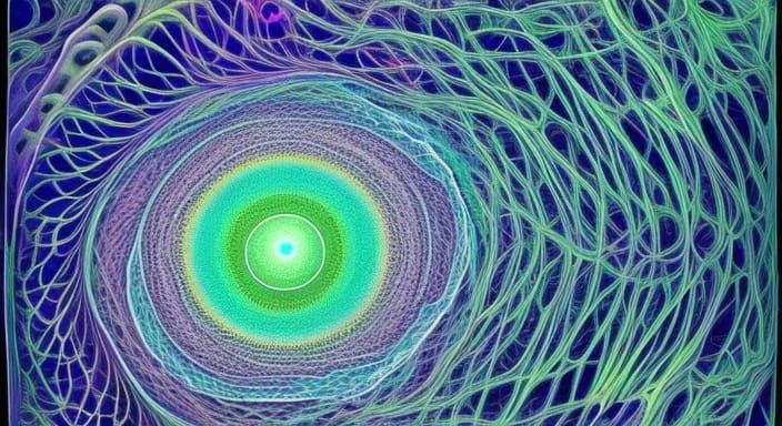 Brain Network in Warped Perspective, Octane Render