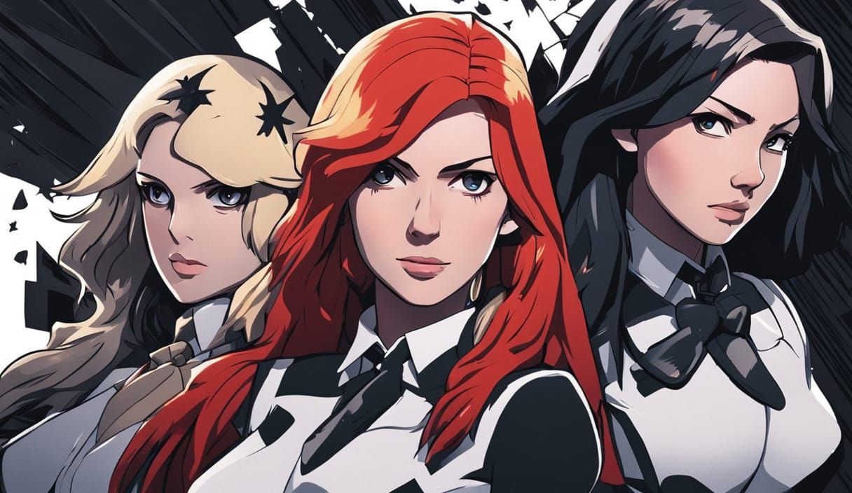 Surreal Anime Art of Black Widows in a Privy Setting