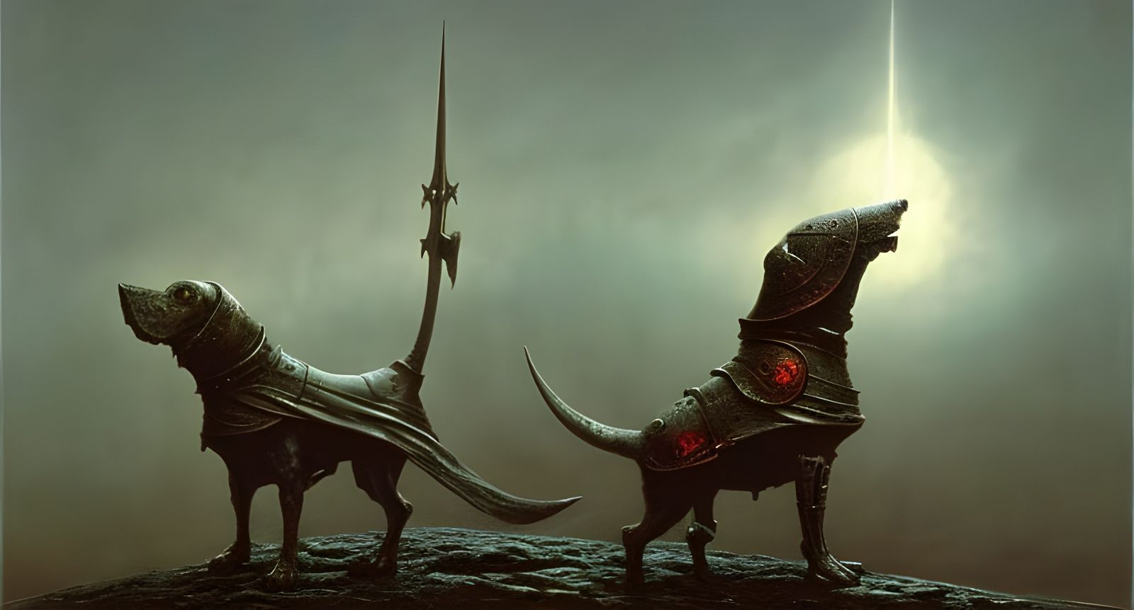 Jack Russell in Medieval Armor, Sinister Art