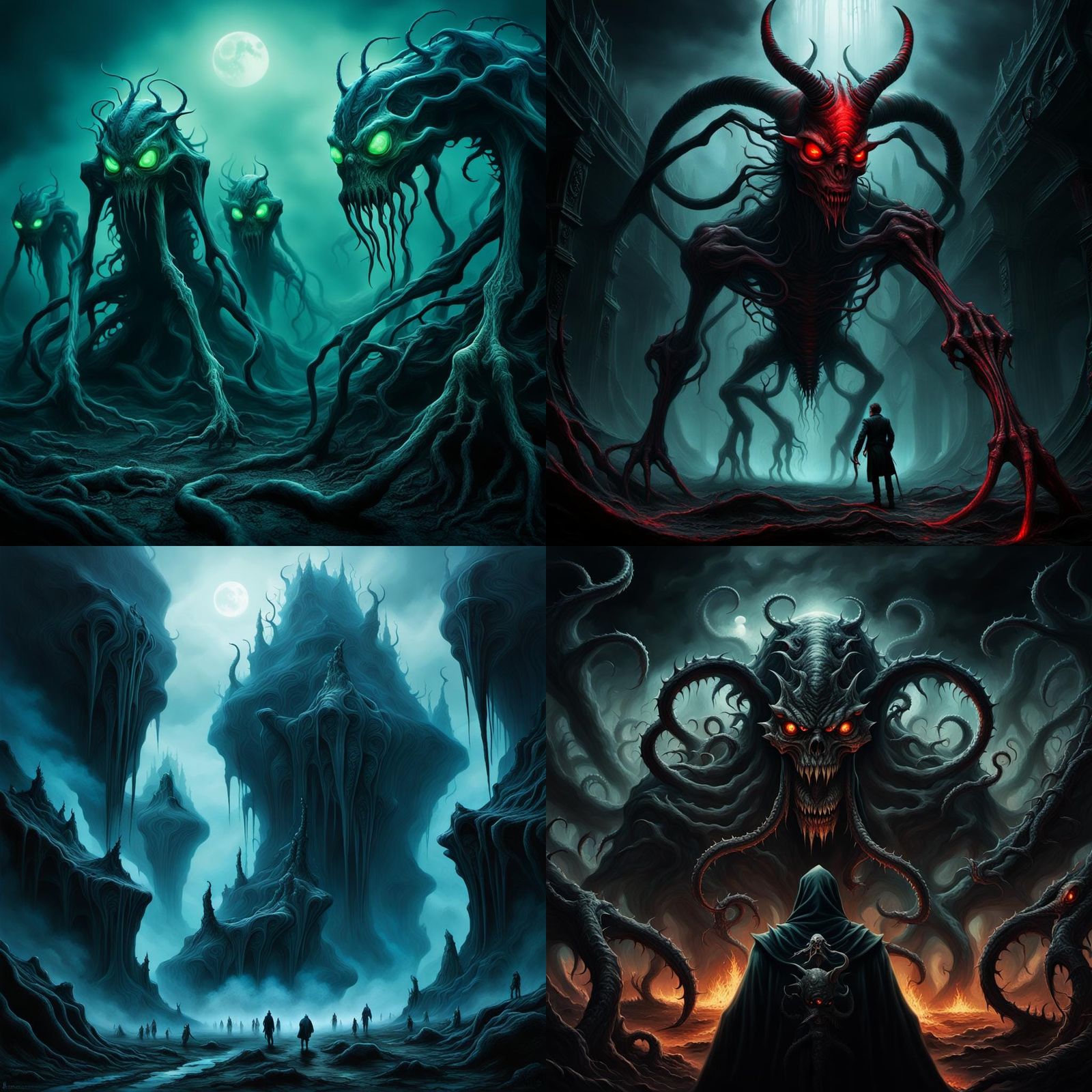 Demonic Surrealism in Dark Art Style