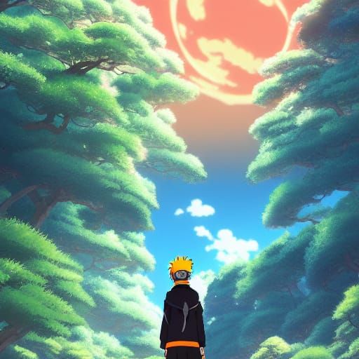 Naruto in Studio Ghibli Anime Style