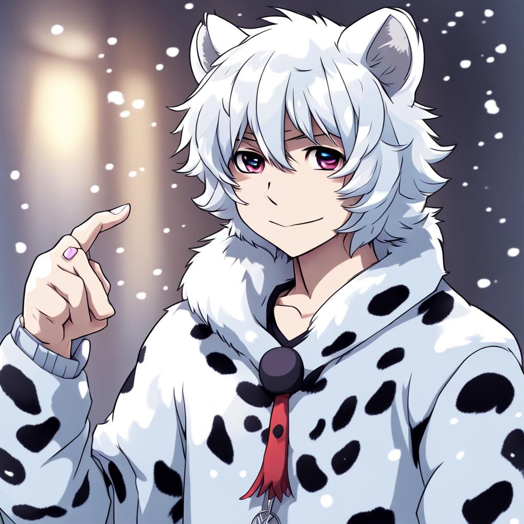 Cute Anime-Style Furry Snow Leopard Character