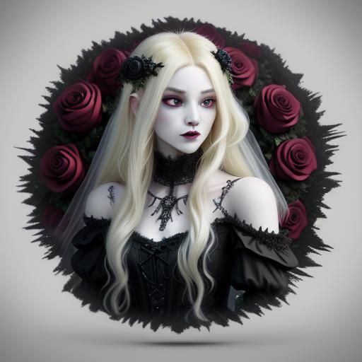 Gothic Vampire Princess in Dark Fantasy City