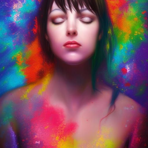 Dramatic Hyperrealistic Portrait in Splash Art Style