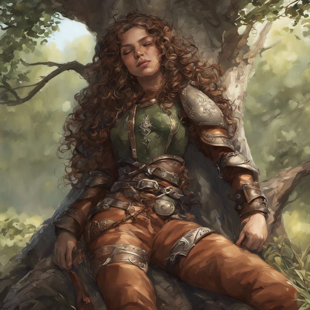 Resting Harengon Rogue with Lock Picks