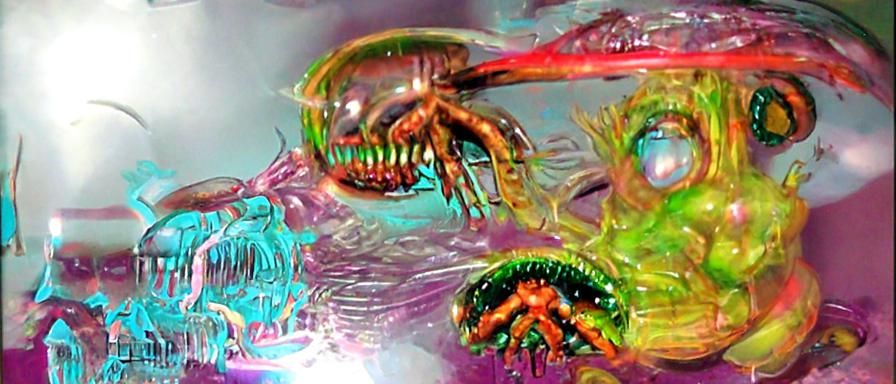 Horrific Mutant Creature in Cronenberg Style