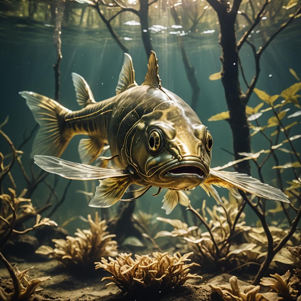 Underwater Catfish in Cinematic Lighting