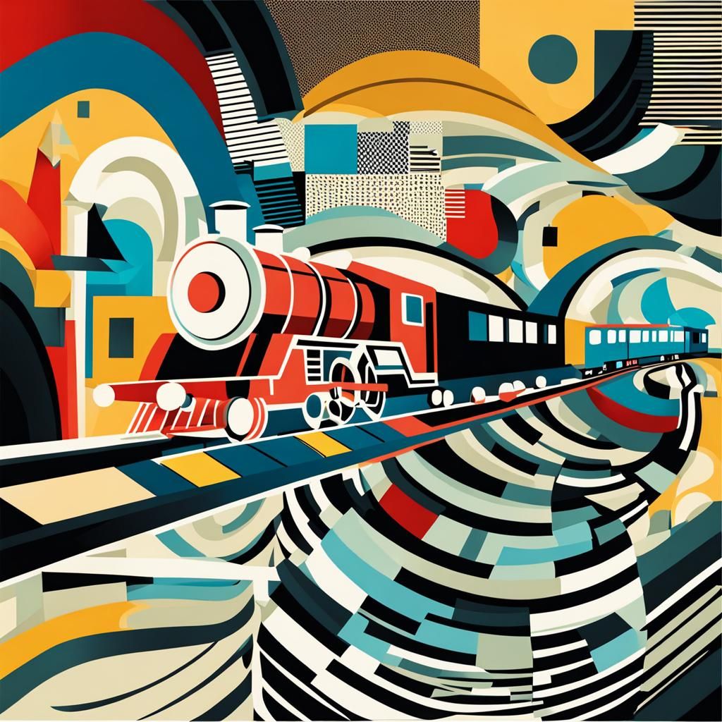 Canva Train, cubisme, picasso
