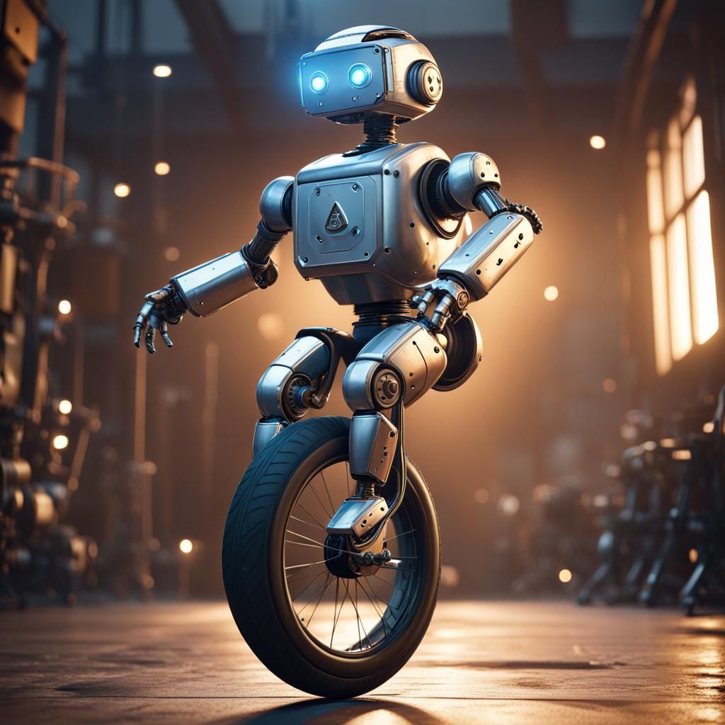 Robot on Unicycle: 3D Game Cinematic Graphics