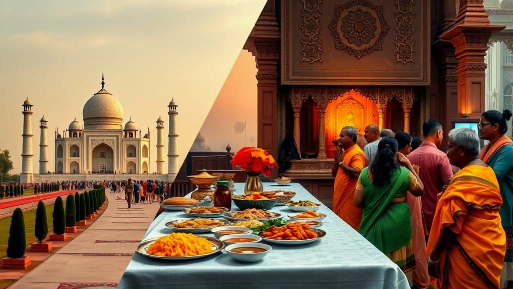 Taj Mahal and Indian Culture in Stunning Split Screen
