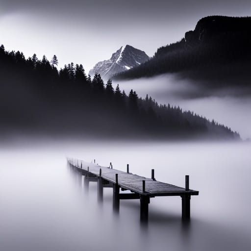 Hyperrealistic Foggy Landscape in Cinematic Style