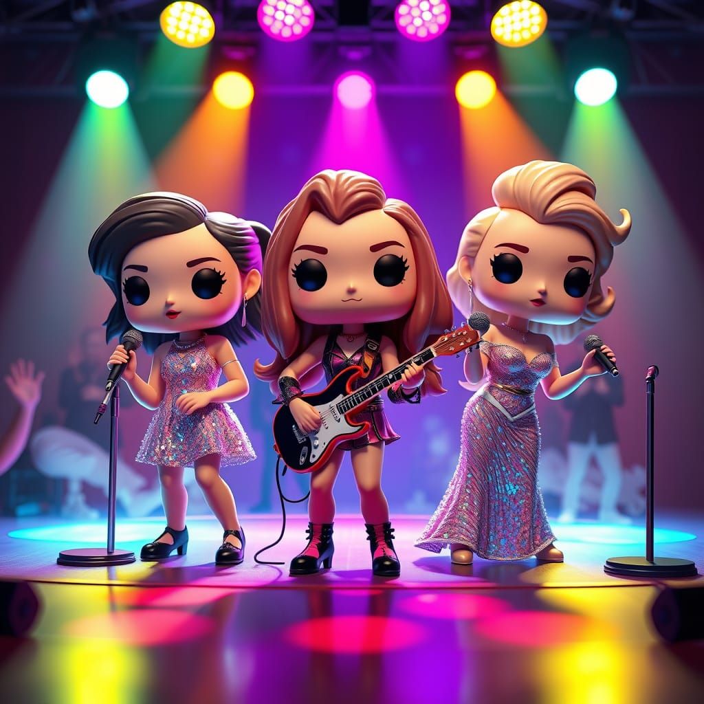 Funko Pop Singers Perform on Stage in 3D Anime Style