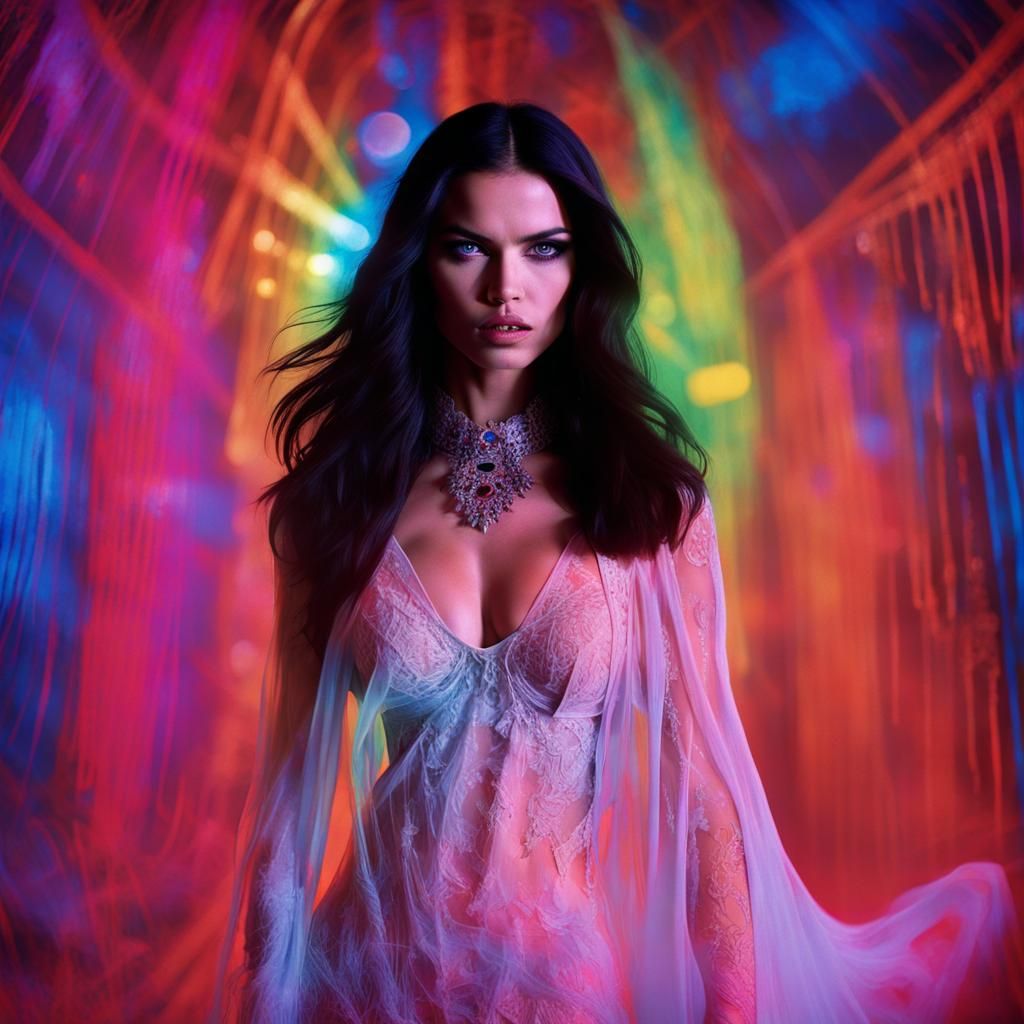 Ghost Adriana Lima in 1970s Dadaist Disco