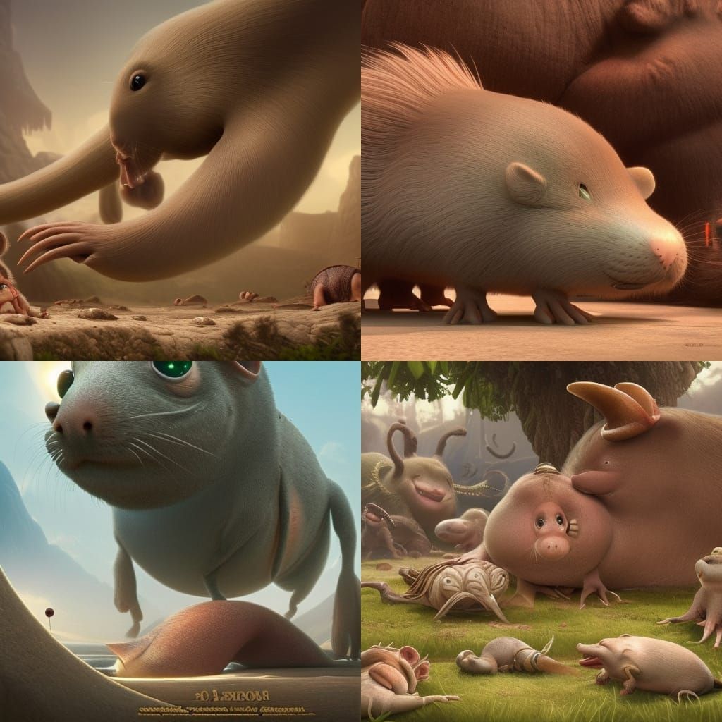 Epic Cinematic Mole Rats in Digital Matte Painting