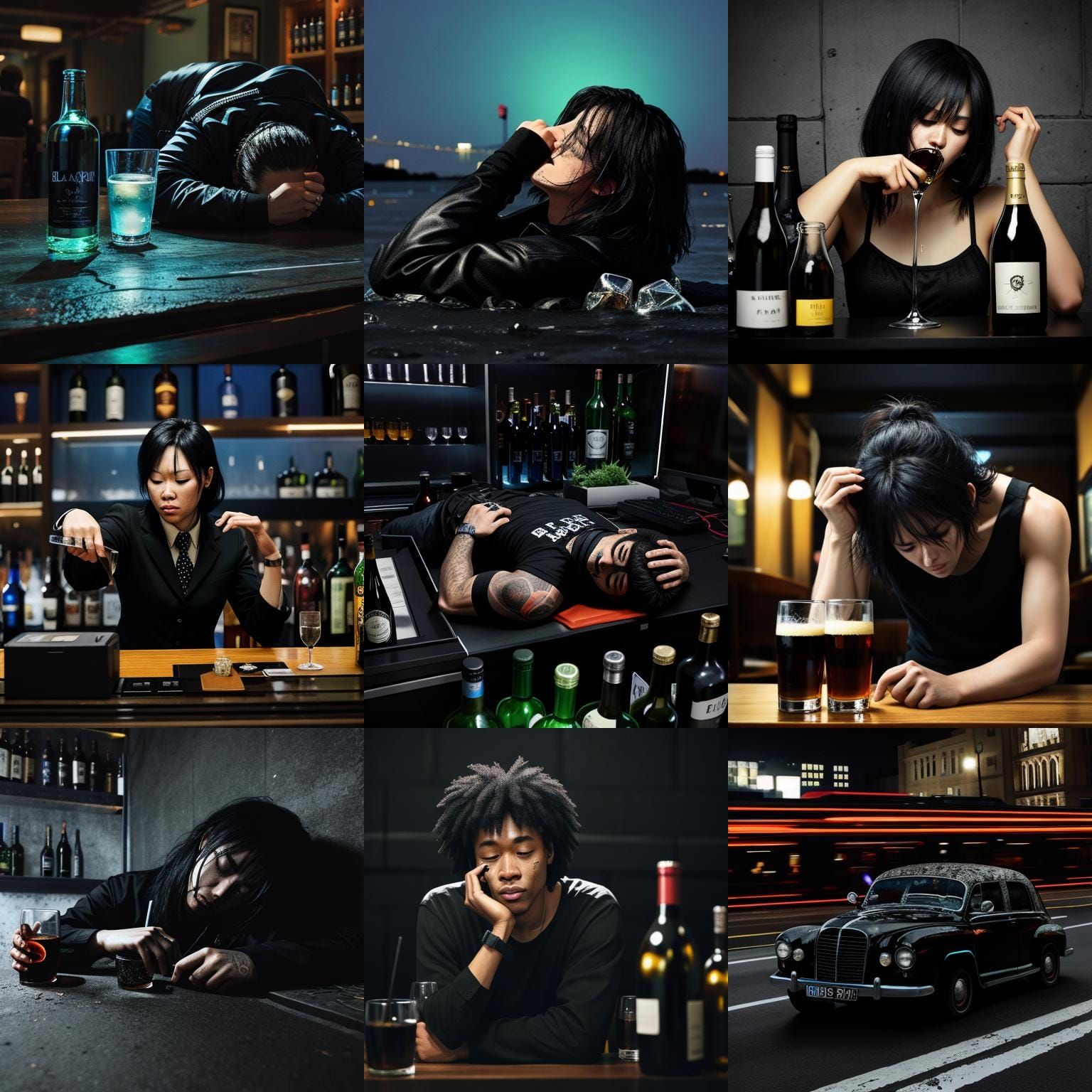 AI Interpretation of a Black Out Drunk Person