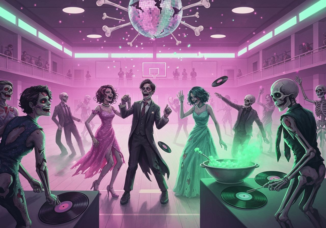 Lively Undead Prom in Neon Glow