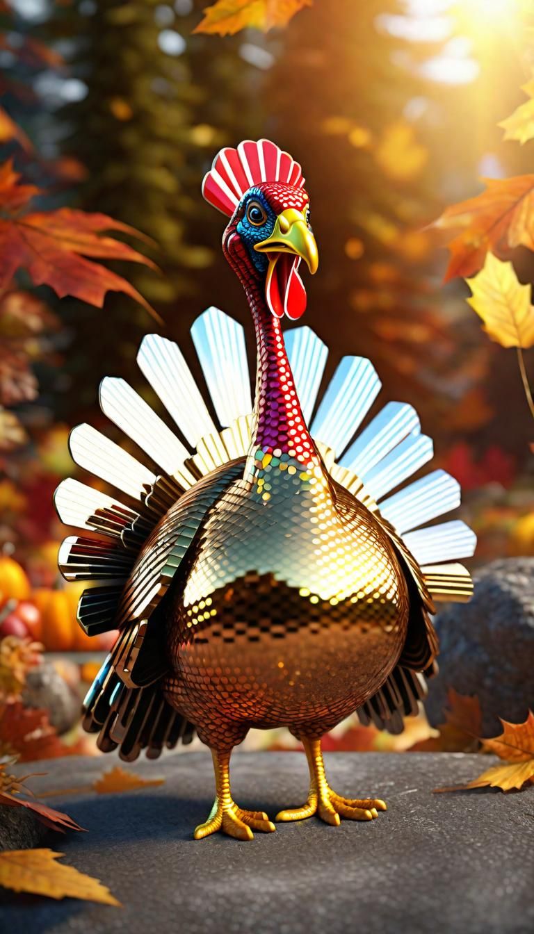Rare Turkey Trading Card with Prismatic Effects