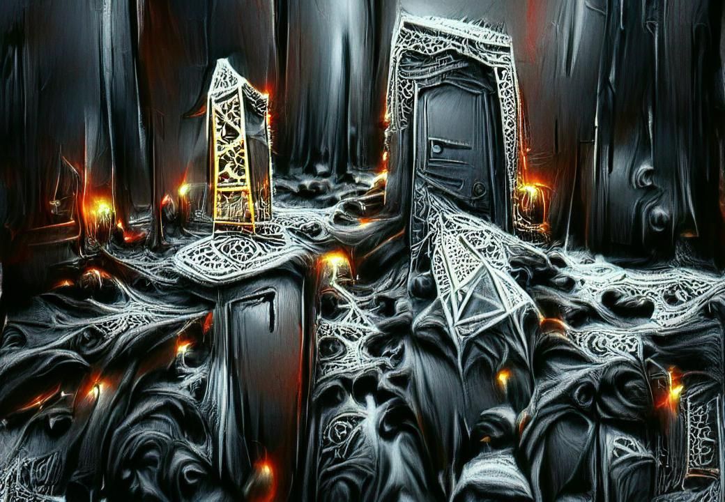 Gothic Door to a Black Star Portal