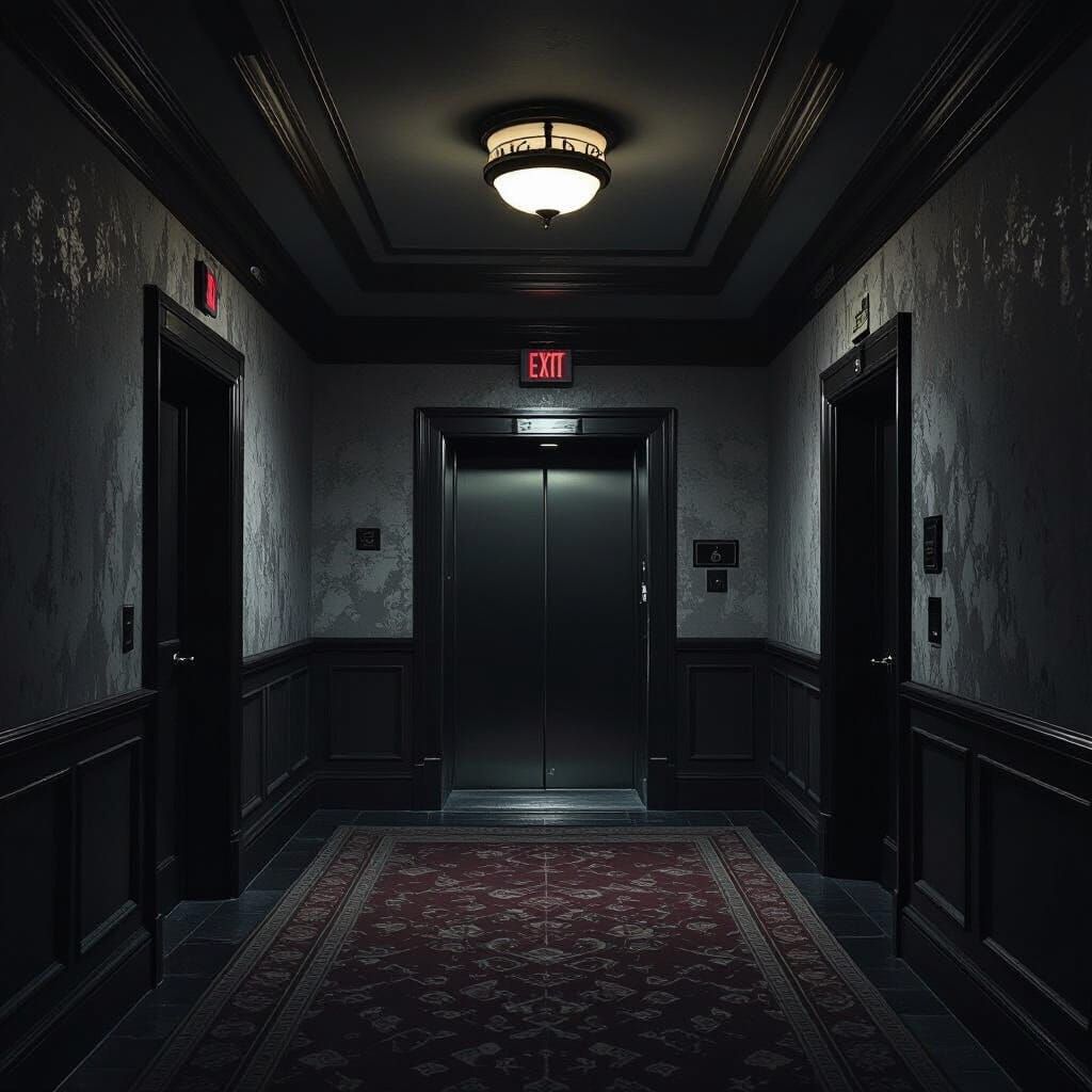 Mysterious Vintage Hotel Hallway in Cinematic Style