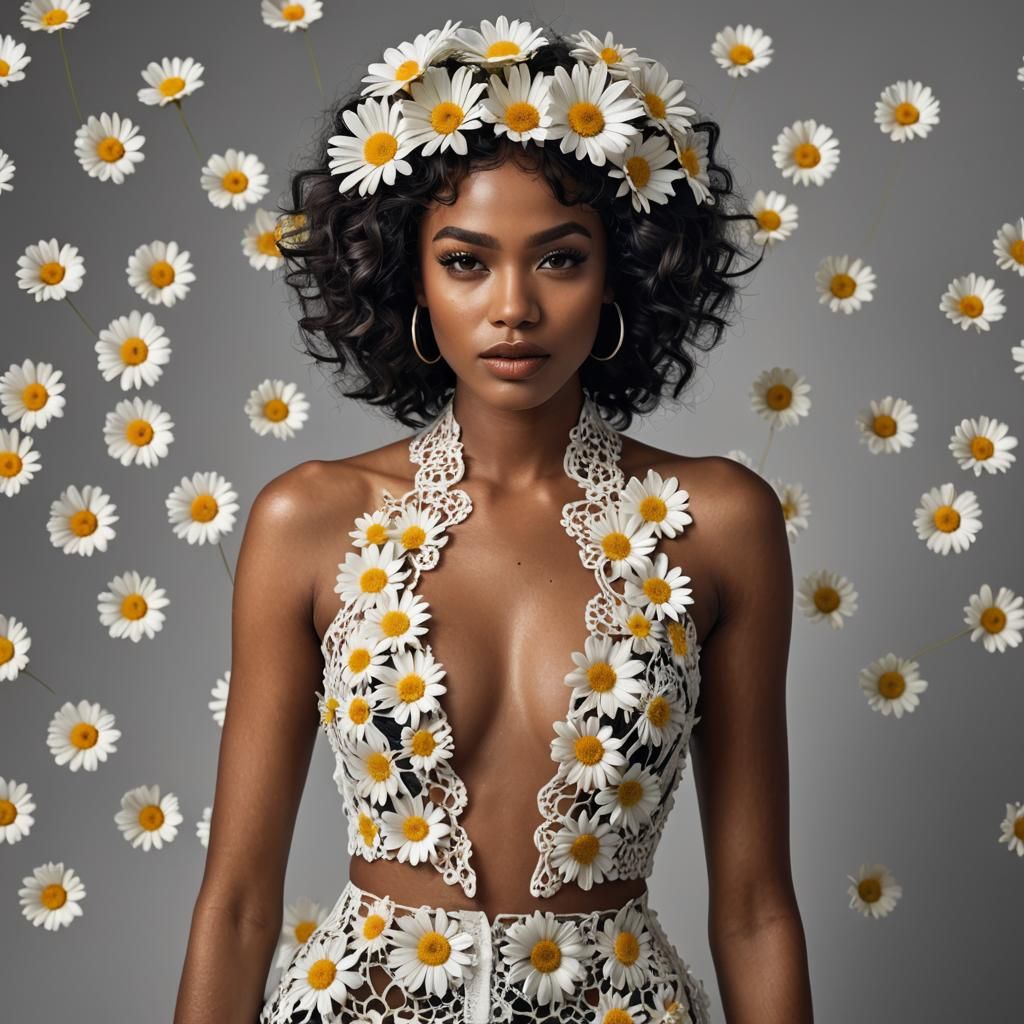 Daisy Suit: Edible Haute Couture Fashion Portrait