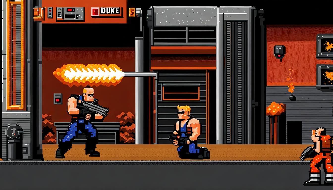 Duke Nukem 3D in 8-bit Pixel Art