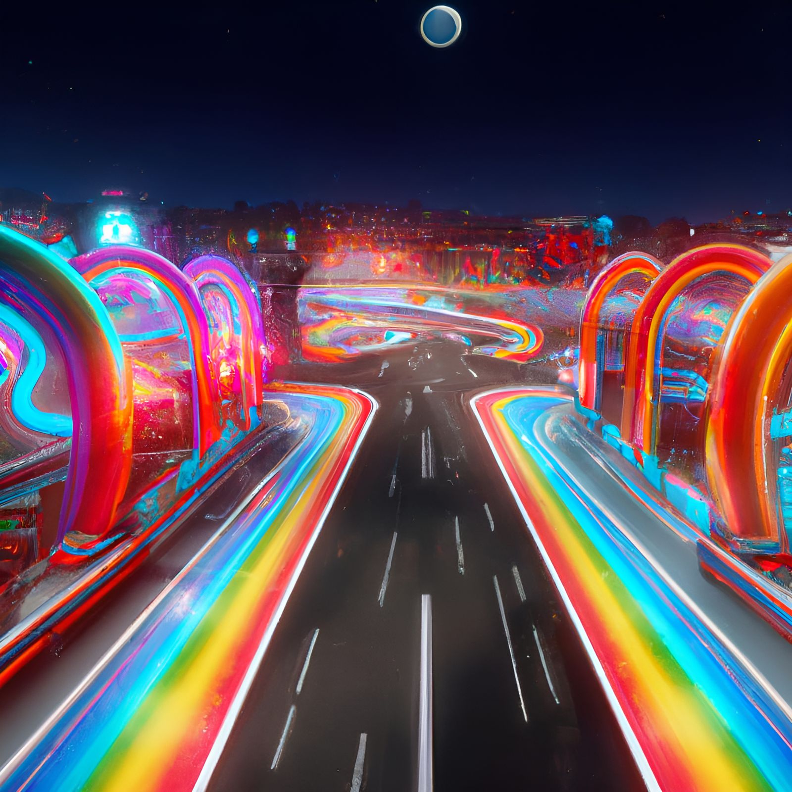 Mario Kart Rainbow Road at Night in 8K