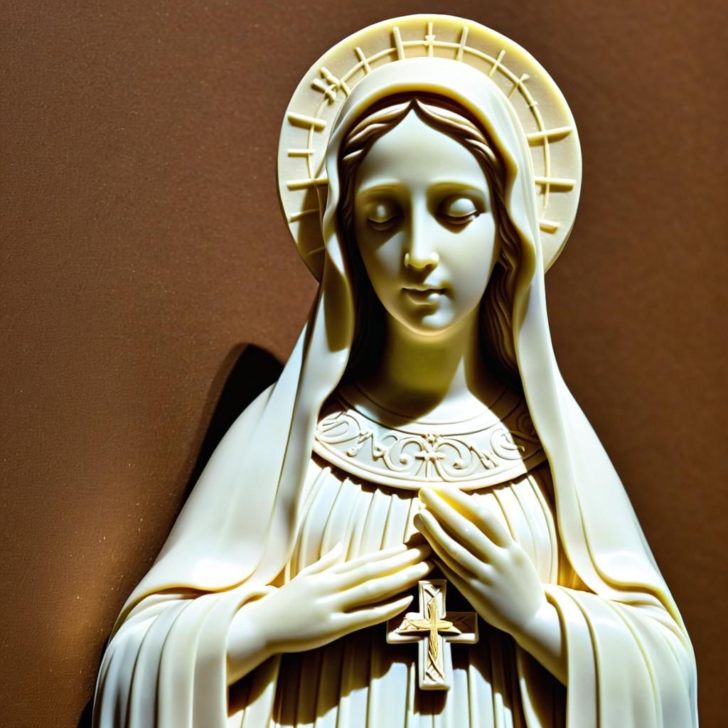 White Chocolate Sculpture: Mary Before the Cross