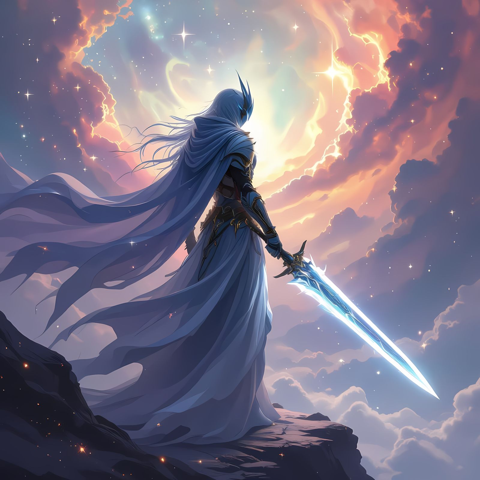 Ethereal Galactic Knight with Light Blade