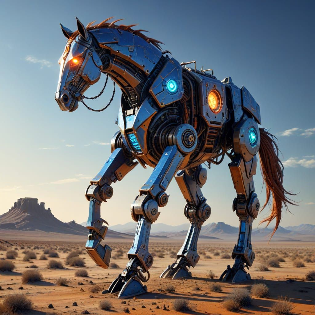 Robot Horse Mech in Sci-Fi Concept Art