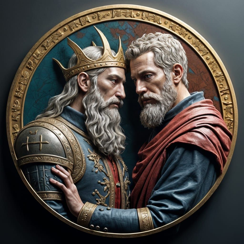 King Arthur and Merlin Bas Relief Coin