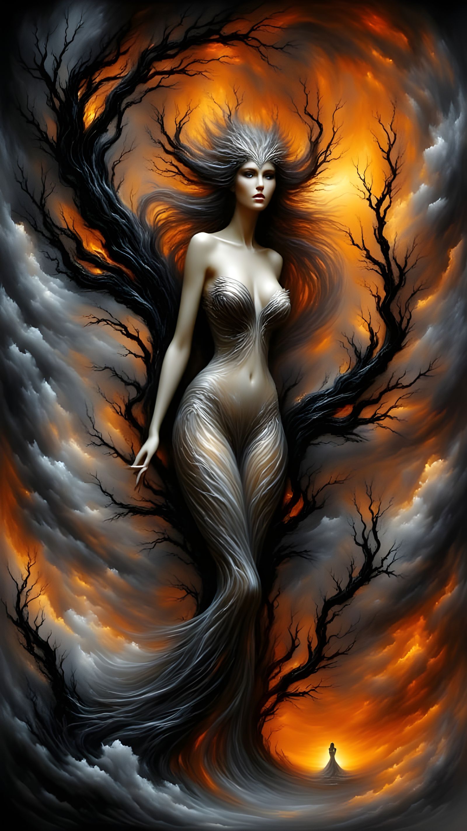 Majestic Robot Maria in Art Nouveau Style