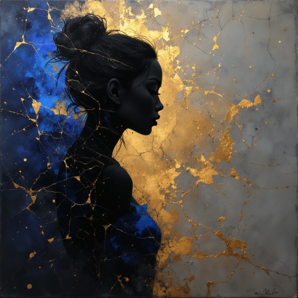 AI Generated Abstract Composition with Geometric Forms