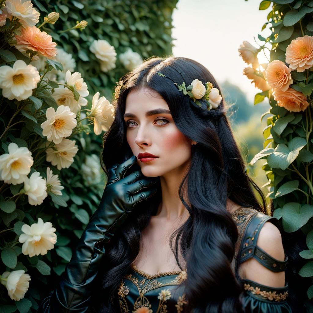 Elegant Woman in Art Nouveau Style