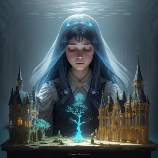 Ethereal Ghost Plays with Castle Dollhouse