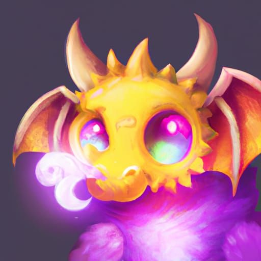 Cute Dragon in Digital Art Style