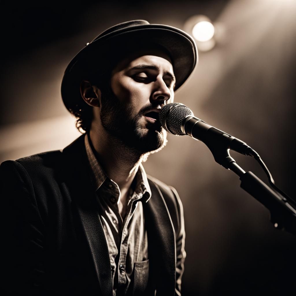 Hyperrealistic Photo of Greg Laswell Singing