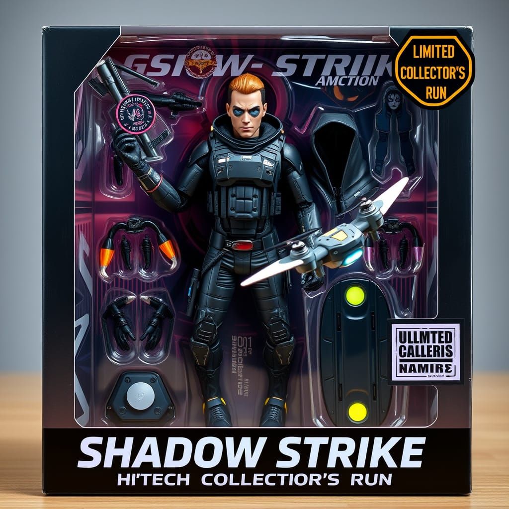 Cyberpunk Collectible Figure in Dynamic Pose