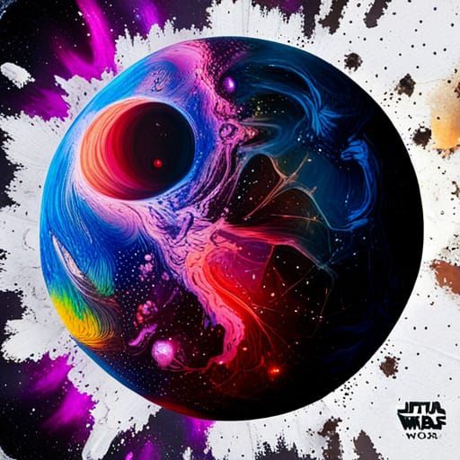 Death Star Nebula in Graffiti Art Style