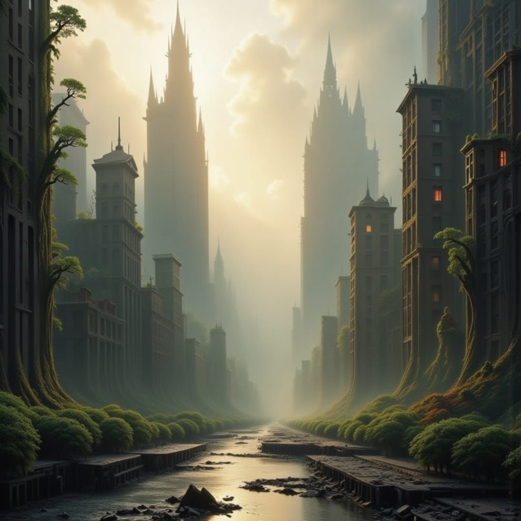 Earth Reclaimed: Nature's Dystopian Future in 3025