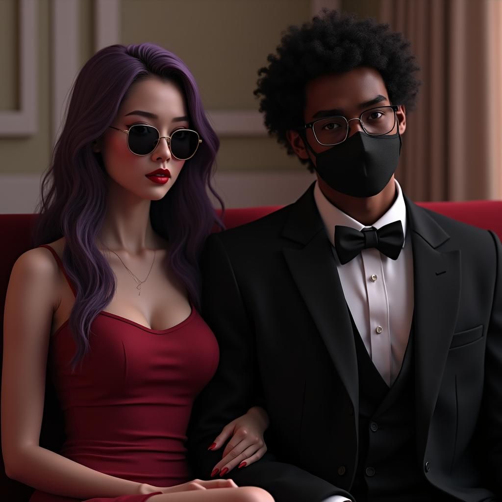 Stylish Mafia Couple in Detailed Digital Painting