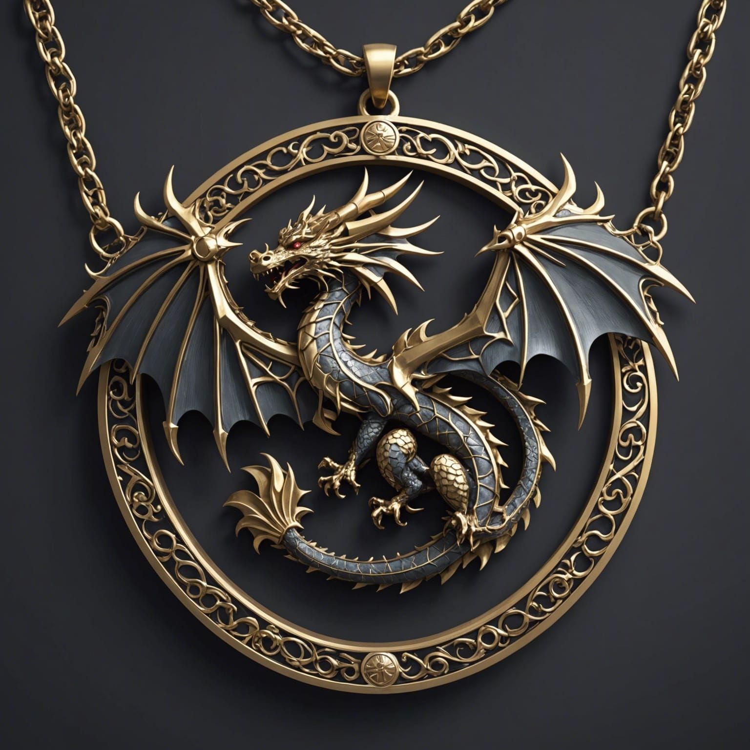 Dragon Necklace: Detailed 3D Anime Art