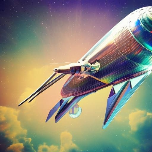 Art Deco Spaceship in Prismatic Flight