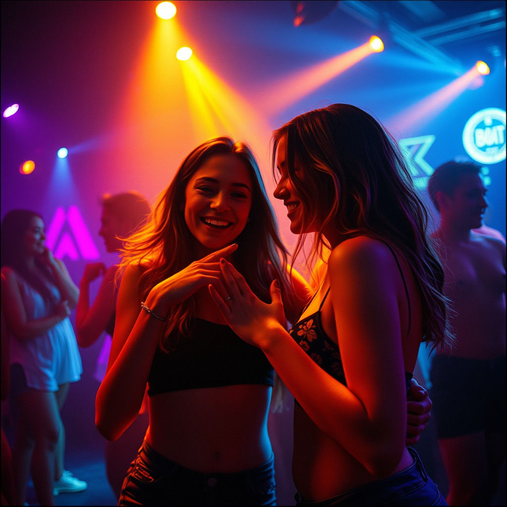 Vibrant Nightclub Scene with Moody Cinematic Lighting