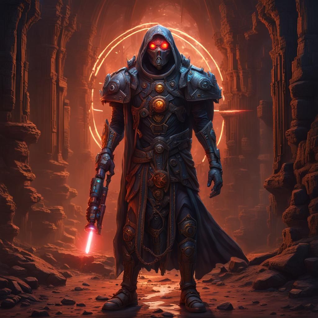 Techpriest Cyborg Wizard with Laser Eye