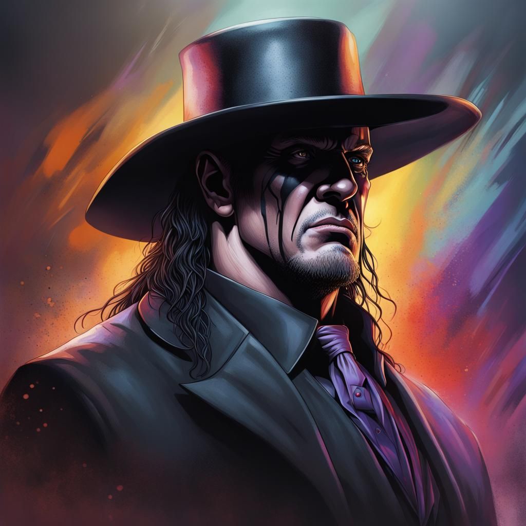 The Undertaker: Hyperrealistic Splash Art Portrait