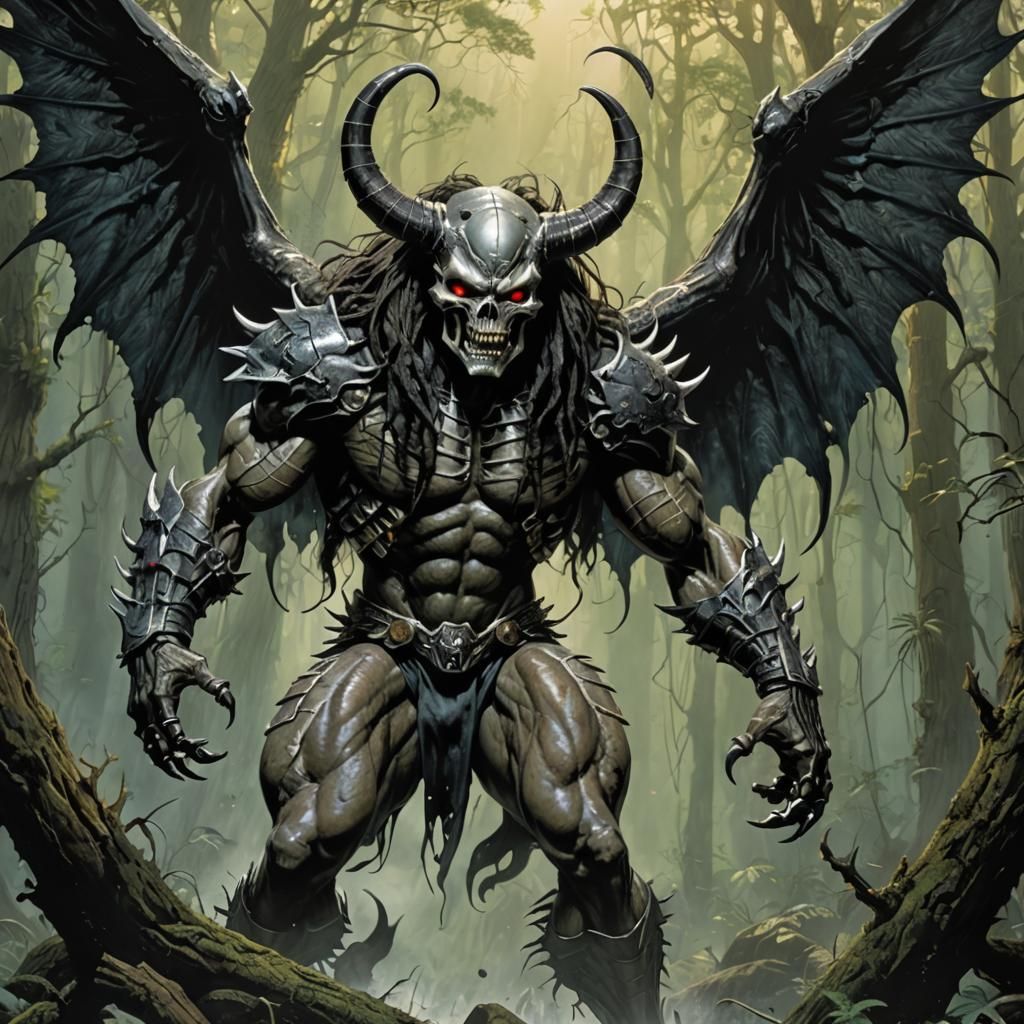 Iridescent Mutant with Skull Face and Razor Claws