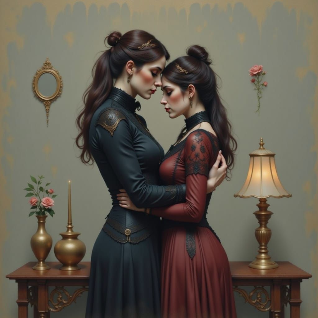 Woman Embraces Loved One Amidst Joyful Sorrow