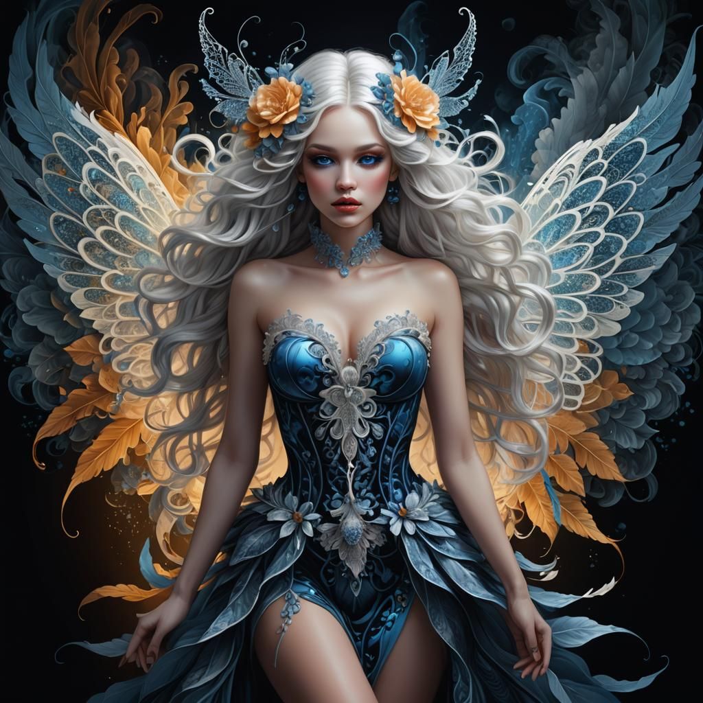 Winter Flower Fairy in Gothic Kinetic Style