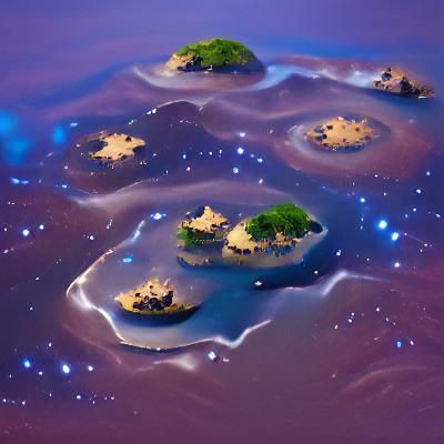 Floating Island in Starry Expanse